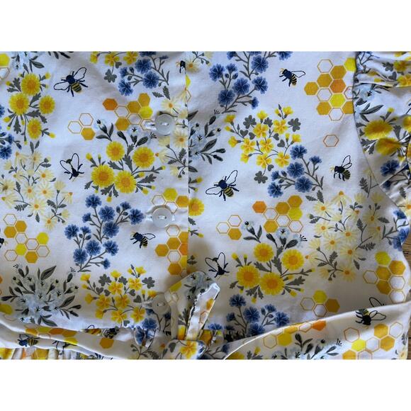 Bonnie Jean Blue & Yellow Flowers and Bees Girls Party Dress Size 2T - Picture 4 of 5